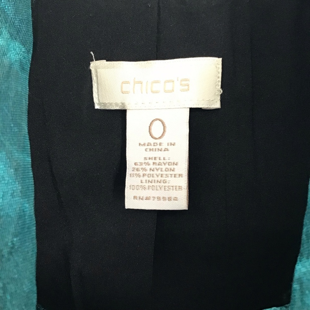 Chico’s Lustrious Shine Blazer Jacket Button-Up Career Casual Party Size 0 - Picture 5 of 10